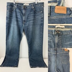 Signature Levi Strauss Jeans Mens 44x30 Fits 44x29 Blue Relaxed Fit Denim Cotton